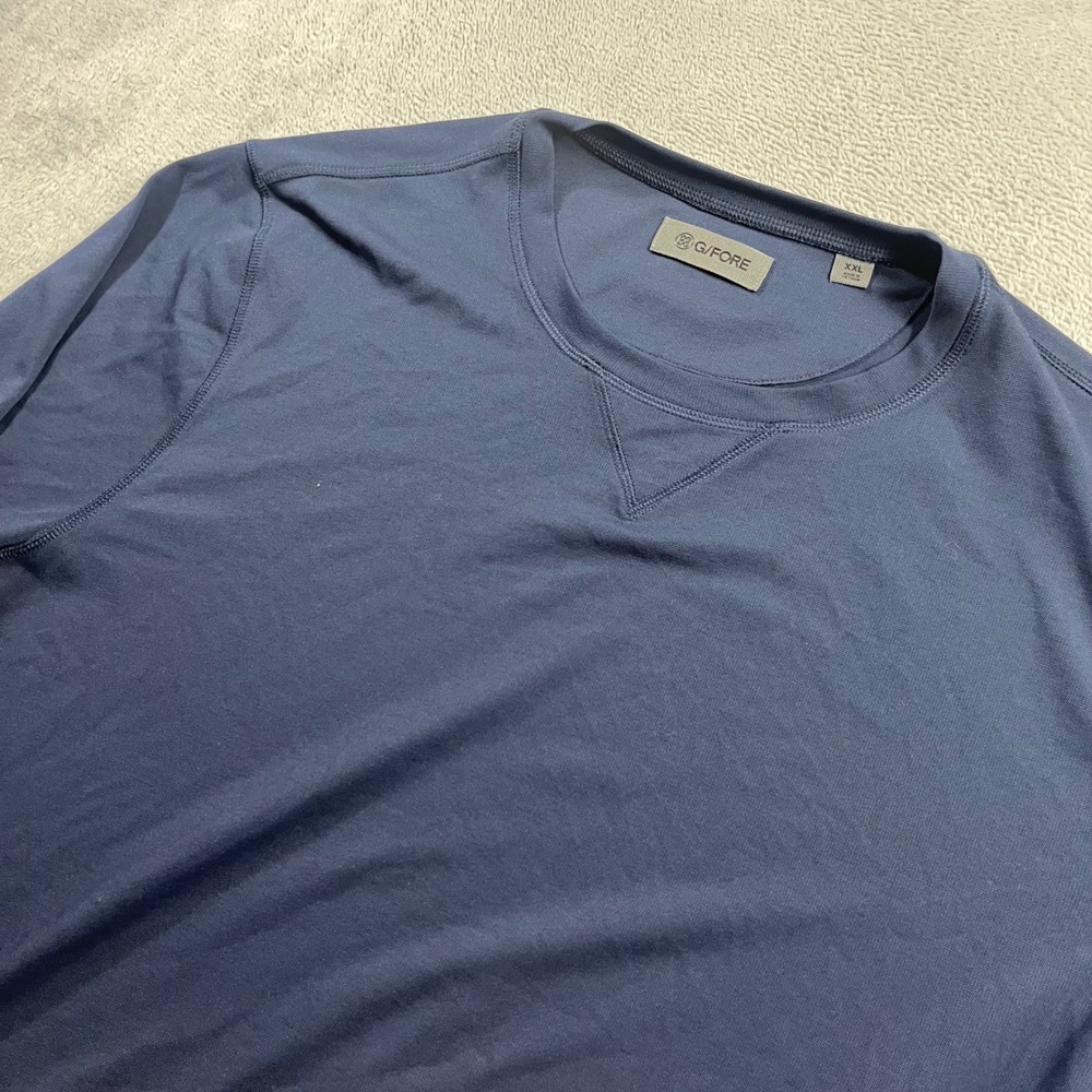 G/FORE Mens Tech Crewneck Long Sleeve Golf Shirt Twilight Navy XXL GMM000020